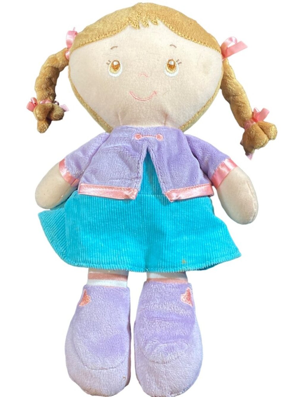 Doll Baby Girl Kids Preferred 2012 Maya Plush Purple Blue Brown Hair Pigtails